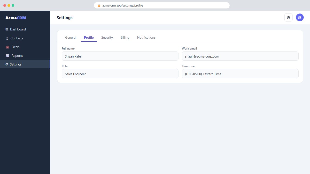 Step 2 - Select the Profile tab